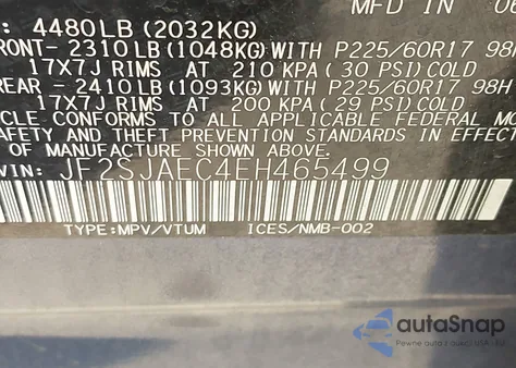 2014 Subaru Forester 2.5I Premium z USA, uszkodzony, nr VIN JF2SJAEC4EH465499